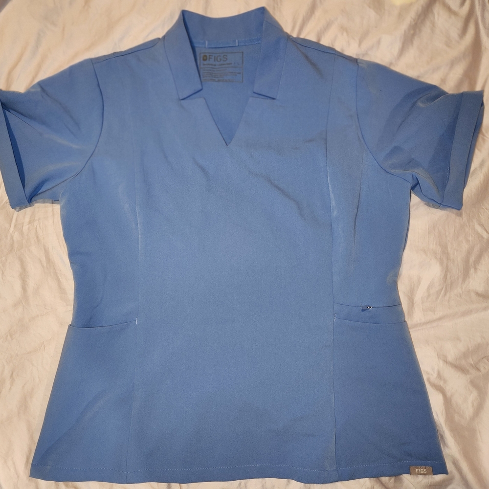 Figs Classic Blue Scrub Top
